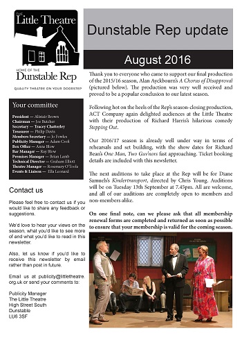 Front cover of the 161701 Newsletter